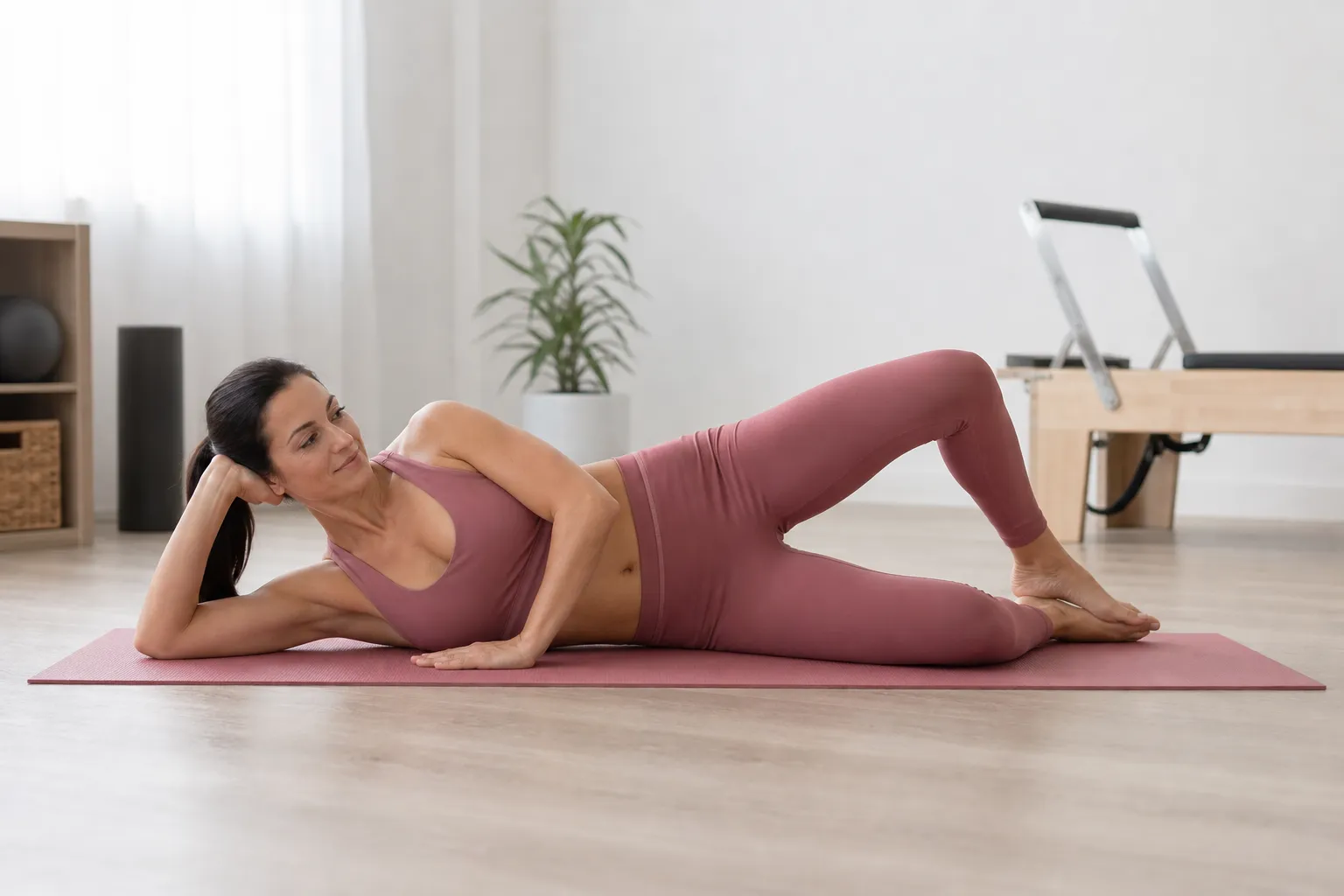 Athlete performing a side-lying clamshell