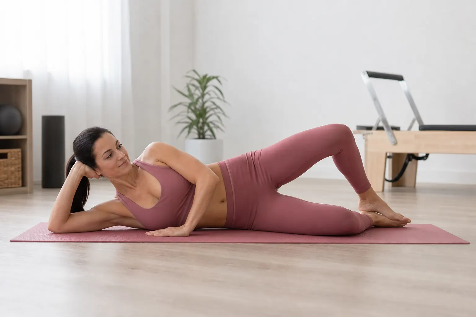 Athlete performing a side-lying clamshell